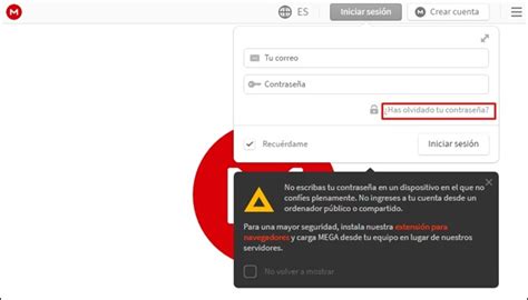 recuperar contraseña mega.
